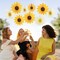 9PCS Sunflower Party Decorations Sunflower Paper Fans Yellow Birthday Decorations Hanging Paper Flower Fan